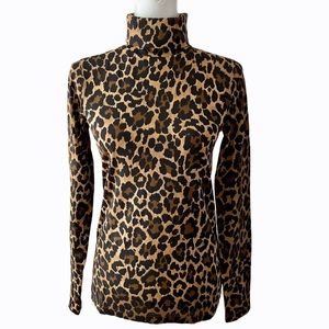 J Crew Leopard Print Turtleneck